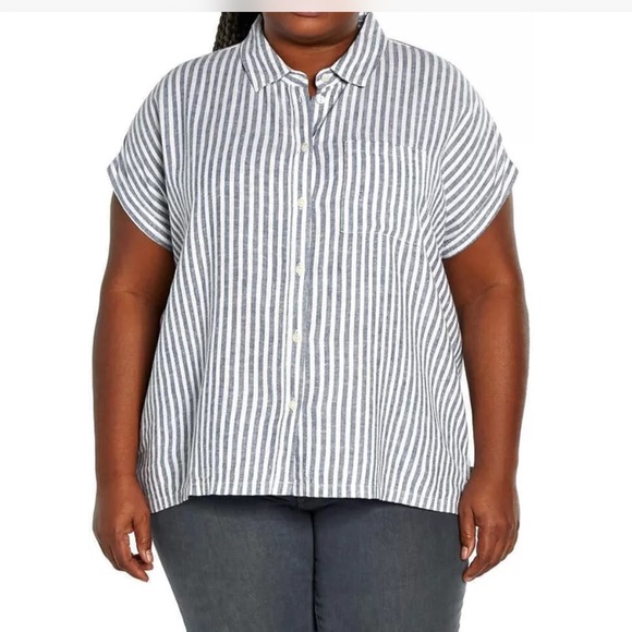 Orvis Tops - Orvis Top NWT Linen Blend Button Up Size XXL